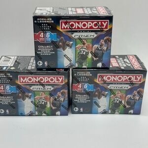 3 boxes Panini Monopoly Prizm 2024-25 NBA Trading Cards Booster Box lot unopened